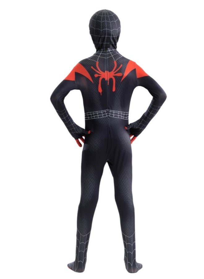 SPIDERMAN Spider-Man Miles Morales Cosplay Costume Full Bodysuit, Into the Spider-Verse Superhero Outfit with Mask for Fans, Costume Parties and Cosplay Events 4to5 years 110cm - Image 2